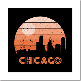 Retro Sunset Chicago Posters and Art